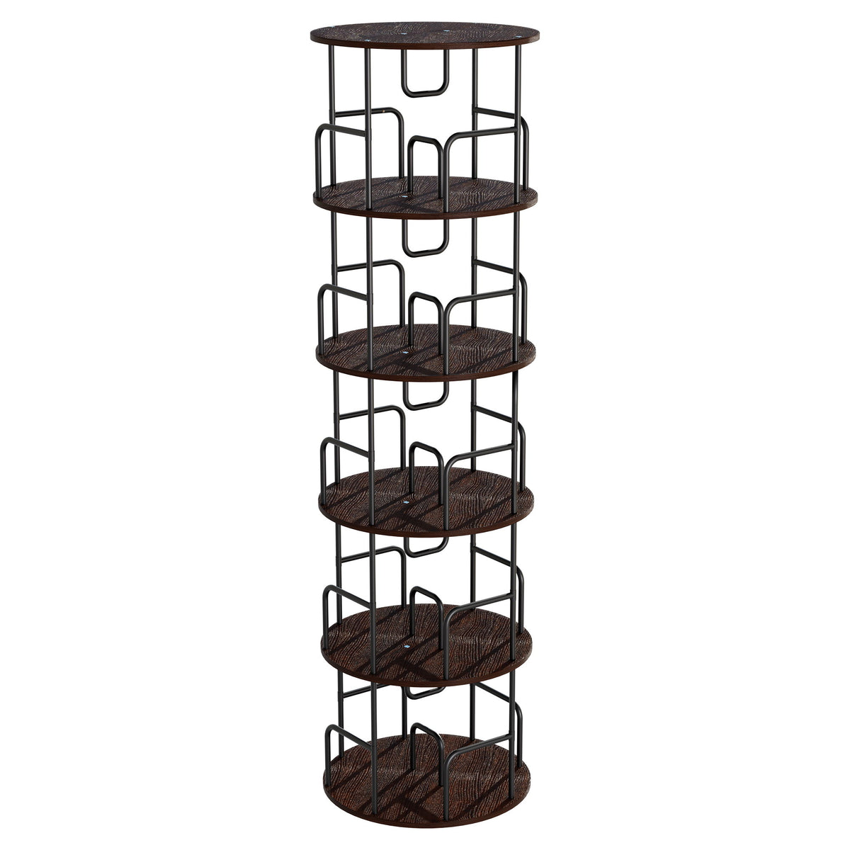 Rotating Bookshelf Tower 5 Tier Spinning 360 Degree Revolving Storage Shelf