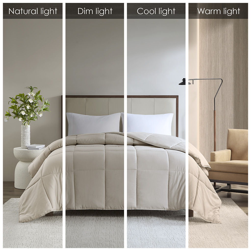 Winfield - 300 Thread Count Cotton Shell Luxury Down Alternative King Comforter - Tan
