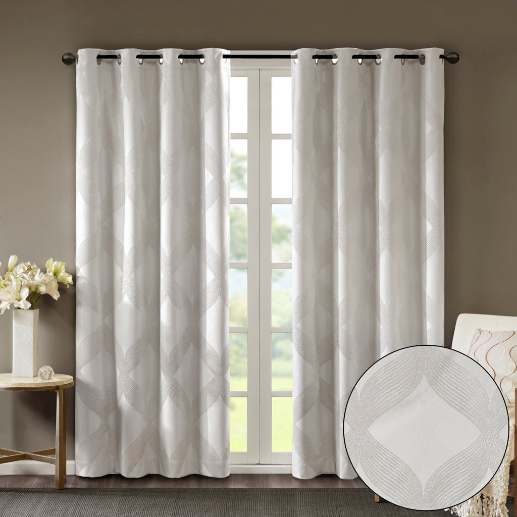 Ogee Knitted Jacquard Total Blackout Curtain Panel