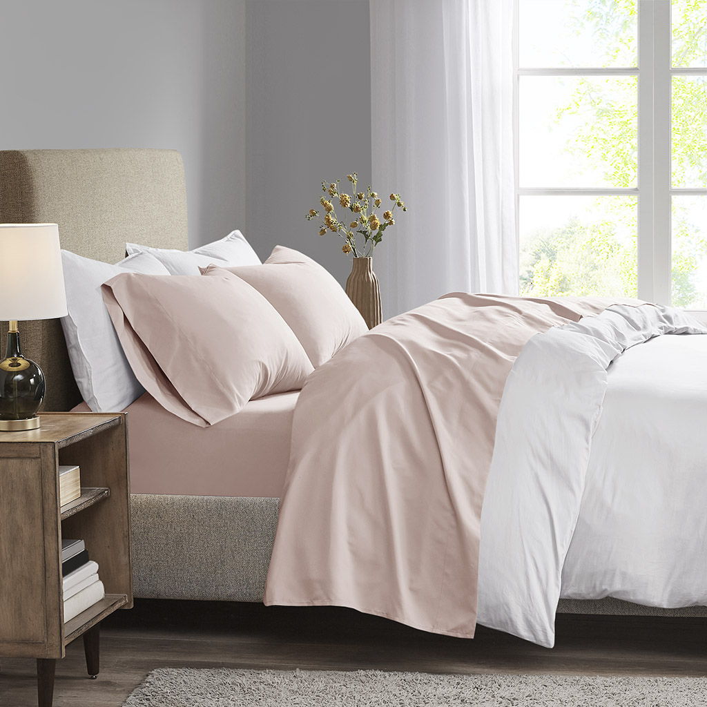 3M Microcell - Twin Luxurious Brushed Microfiber Deep Pocket Sheet Set - Blush