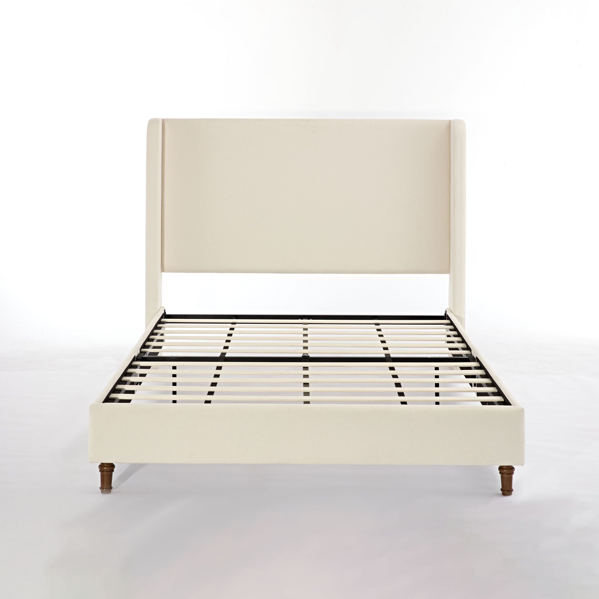 Harper - California King Size Tall Headboard Upholstered Bed - Ivory