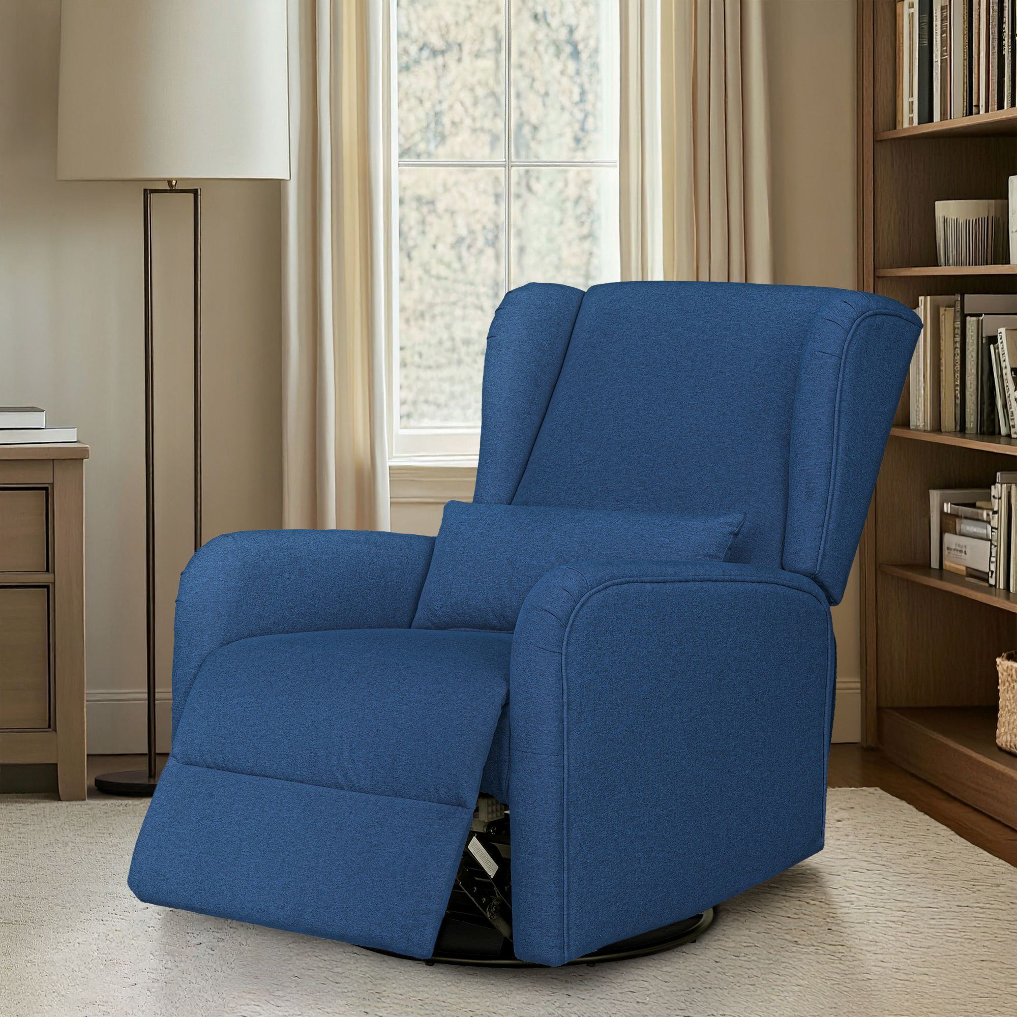 Candace - Power Recliner 3-in-1 With Swivel, Glider, USB Ports - Blue