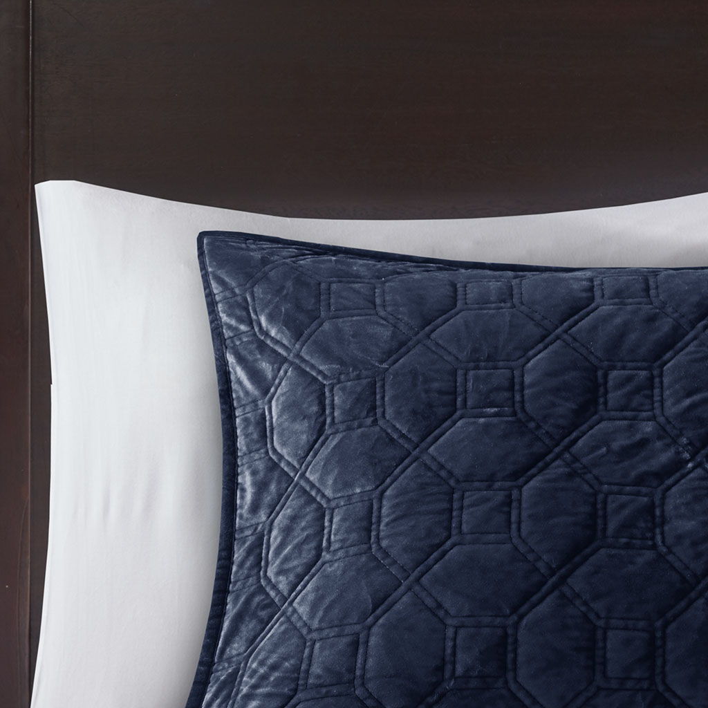 Harper - Reversible 3 Piece Coverlet Set - Navy