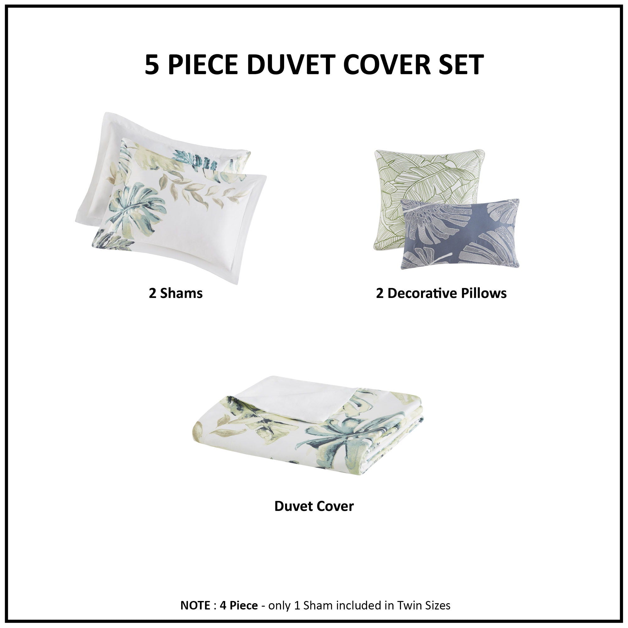 Lorelai - King Printed 5 Piece Duvet Cover Set - Multi