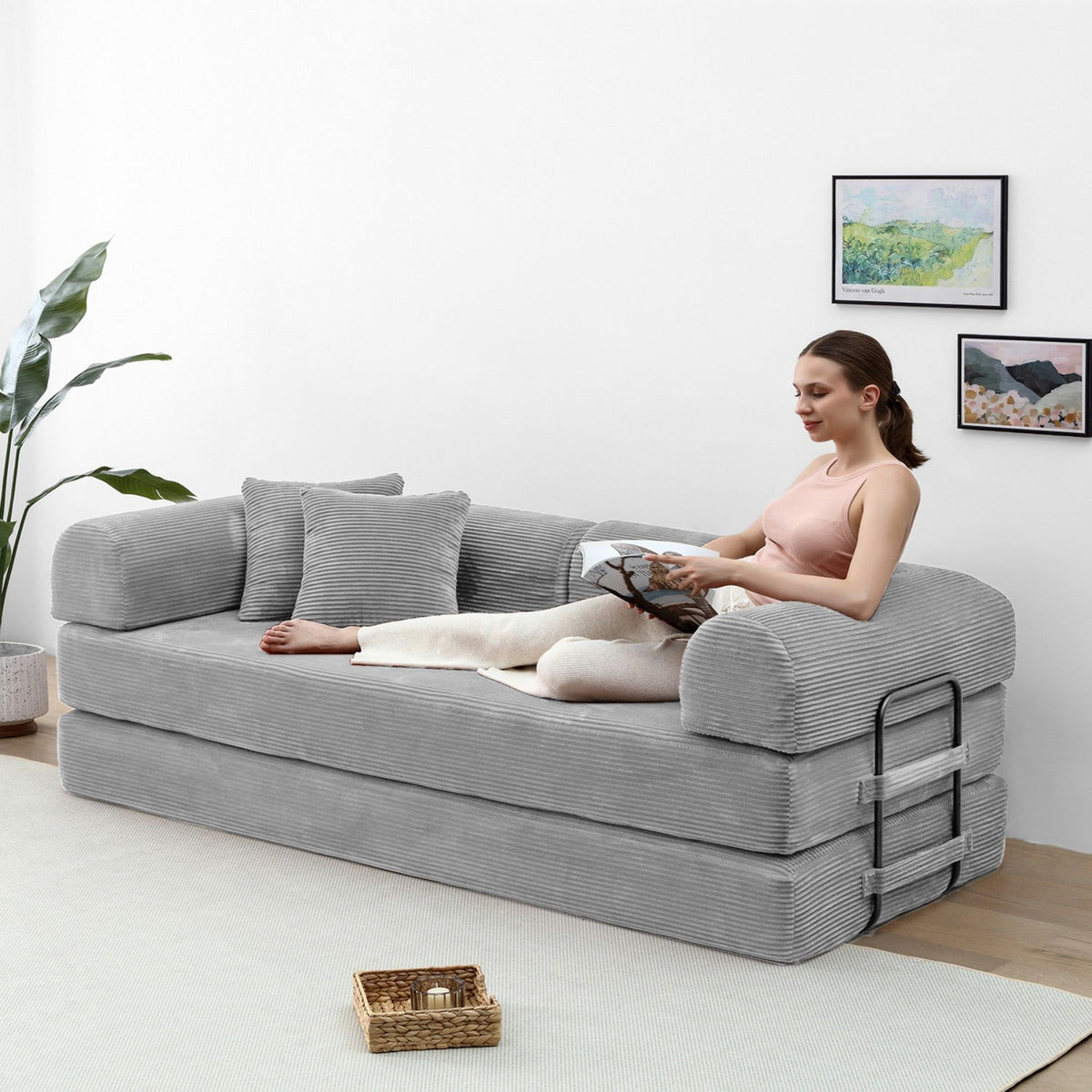 Convertible Foldable Floor Sofa Bed For Living Room