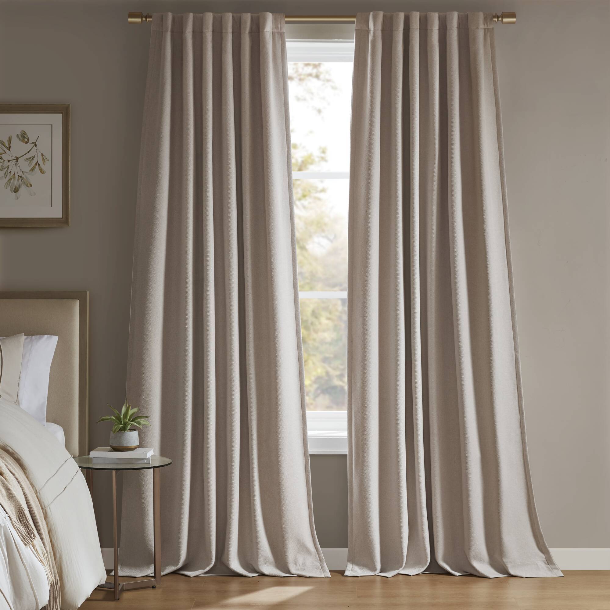 Karien - 2 Piece 52x84" Sound Blocking/Total Blackout Curtain Panel Pair - Linen