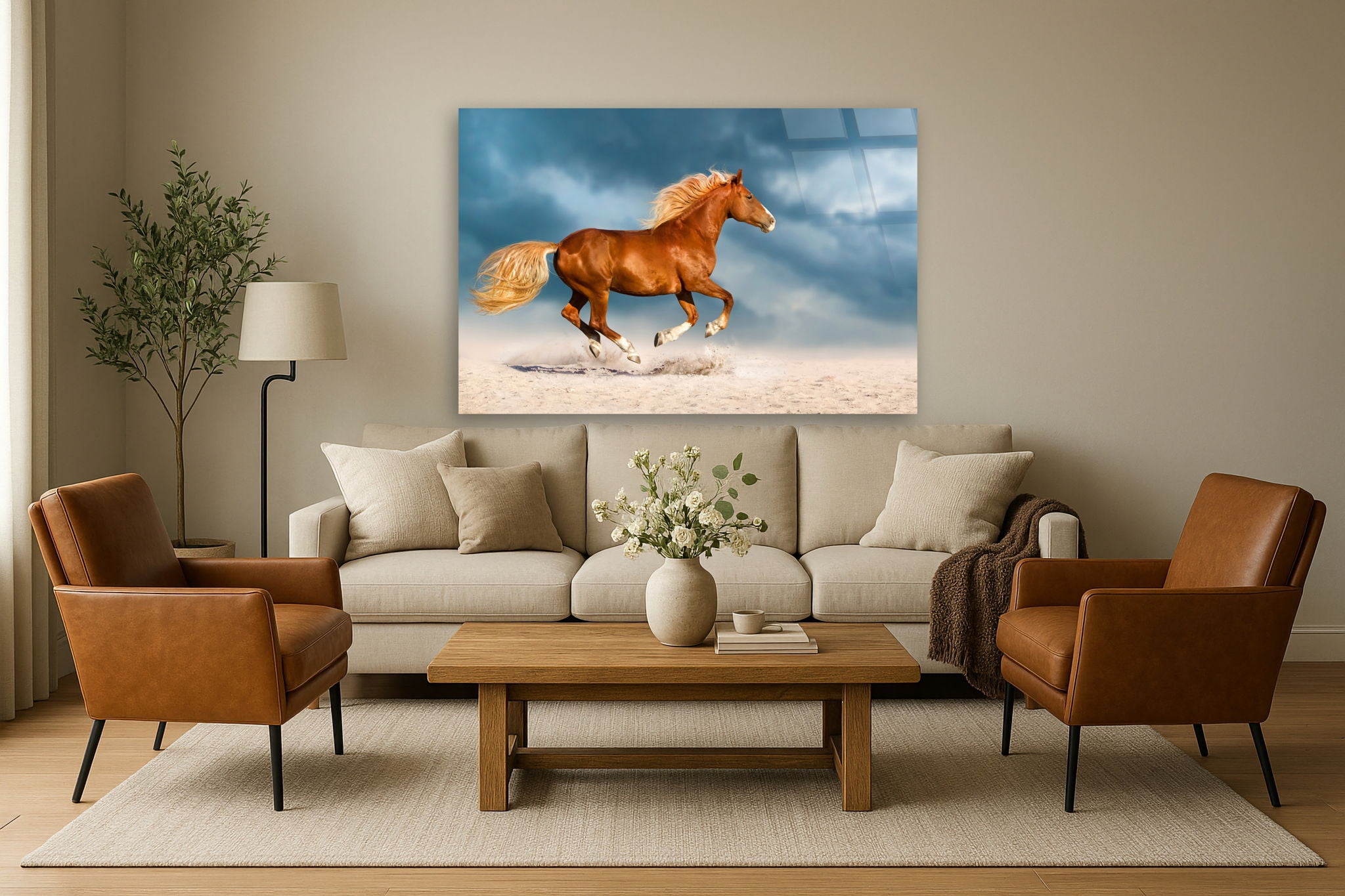 Tempered Glass With Foil - Golden Gallop - Blue