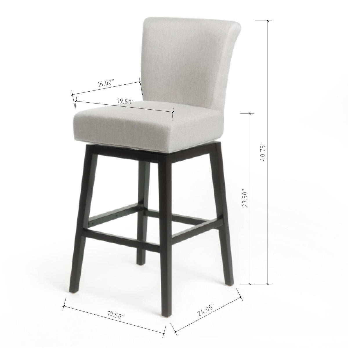 Quicksilvered - Upholstered Swivel Counter Stool With Wood Legs - Beige
