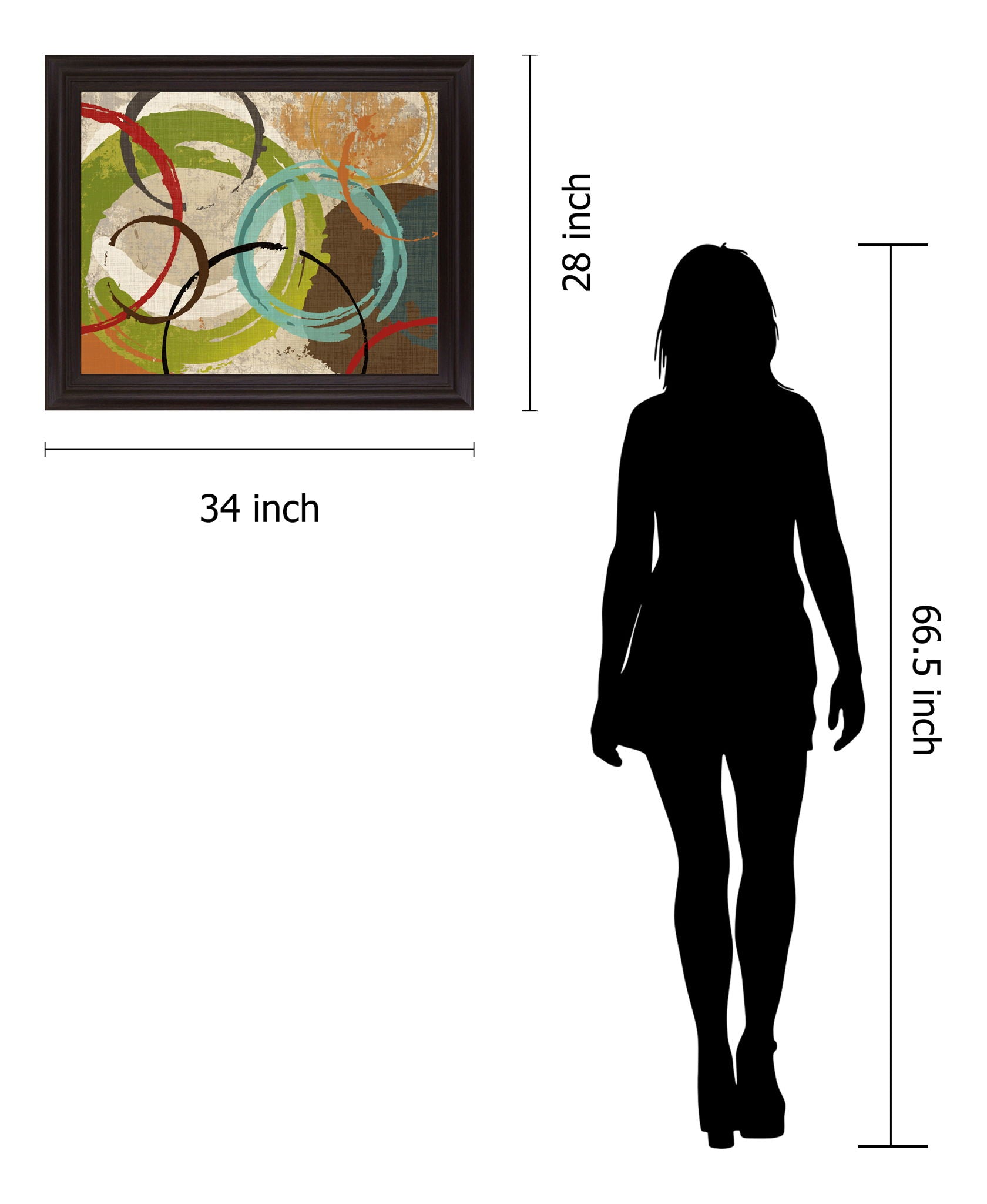 Orbit Layers - 28" x 34" Framed Wall Art - Green