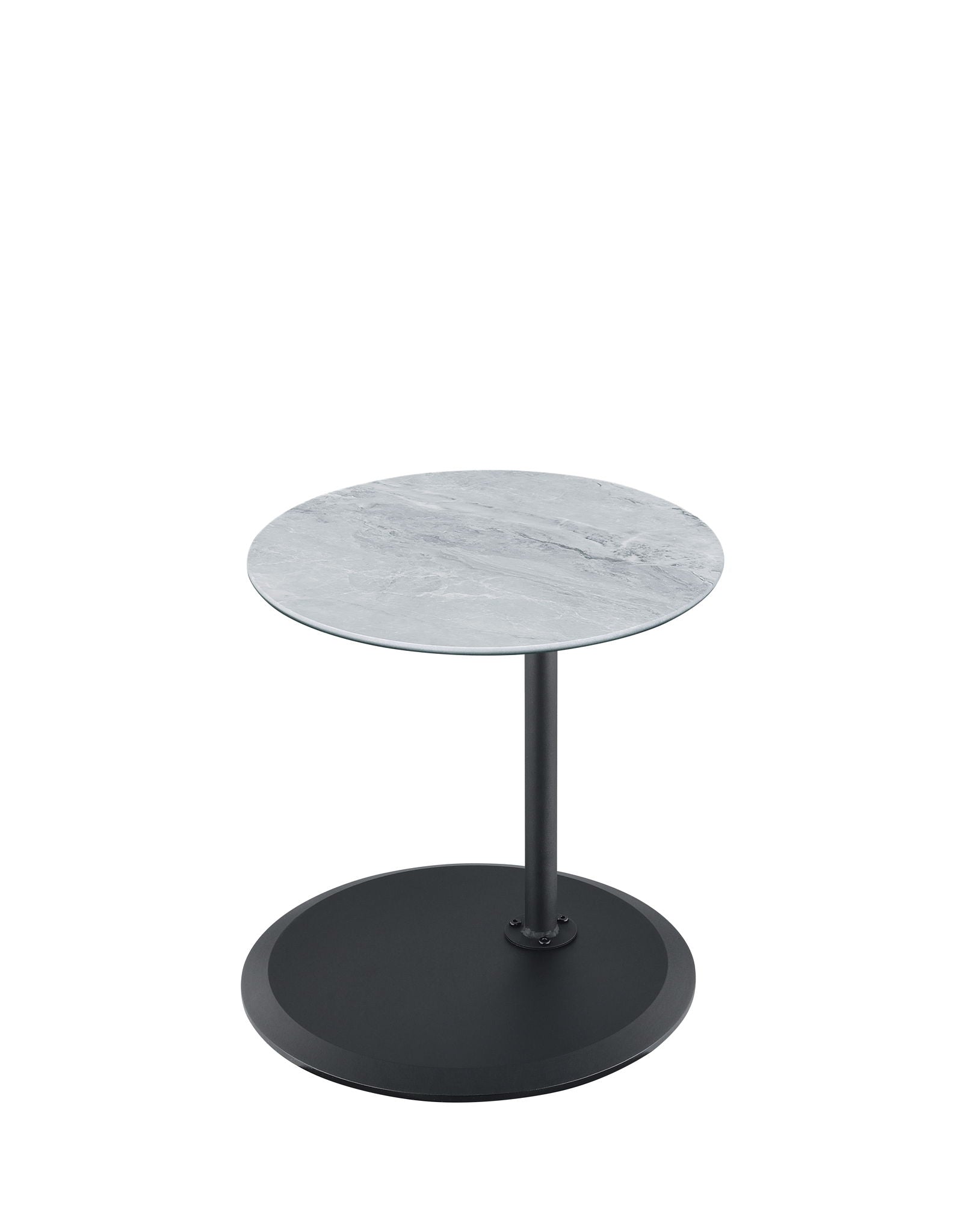 Orbit - End Table With Height Adjustable Marble Textured Top - Gray