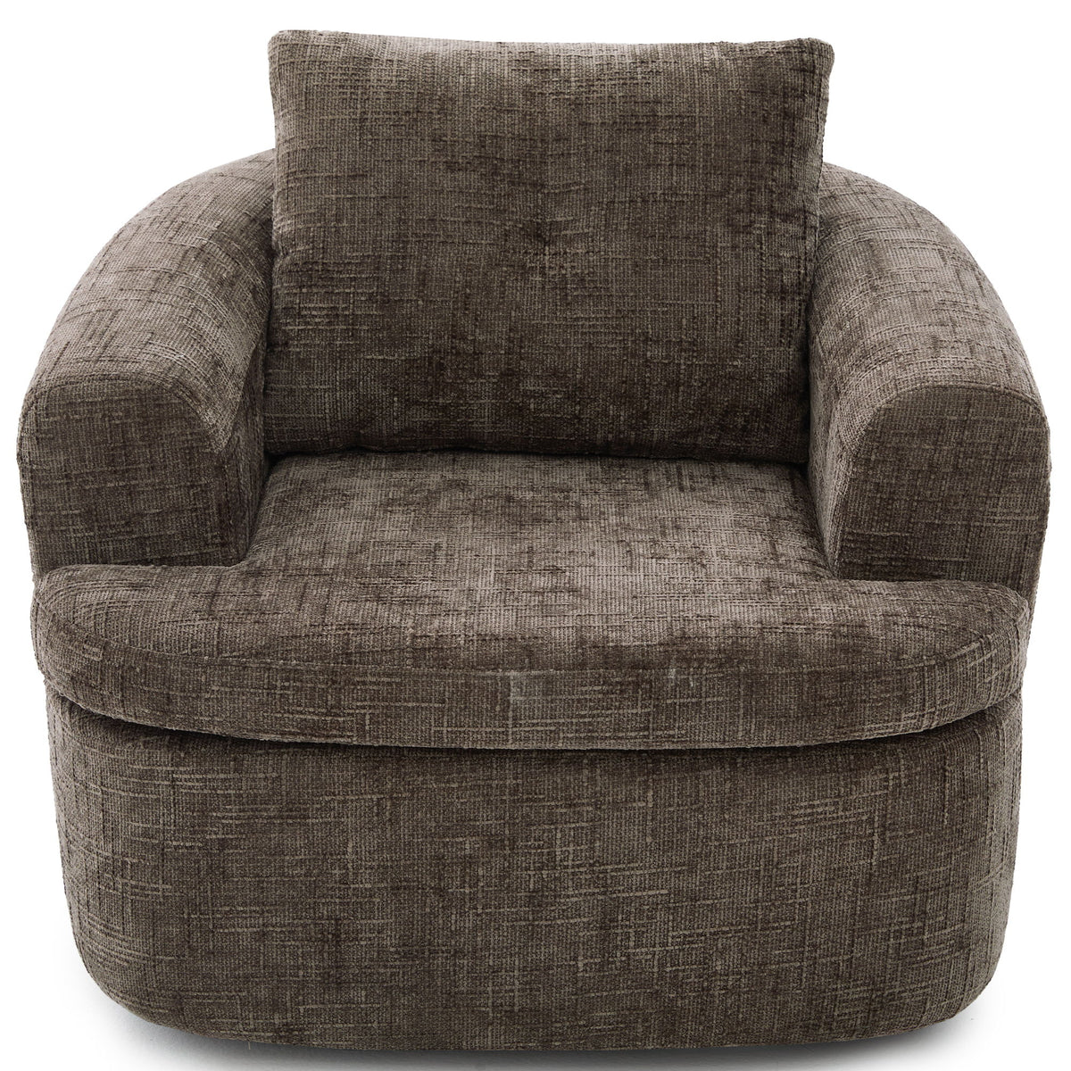 Modern Swivel Barrel Chair With Dual-Layer Cushion