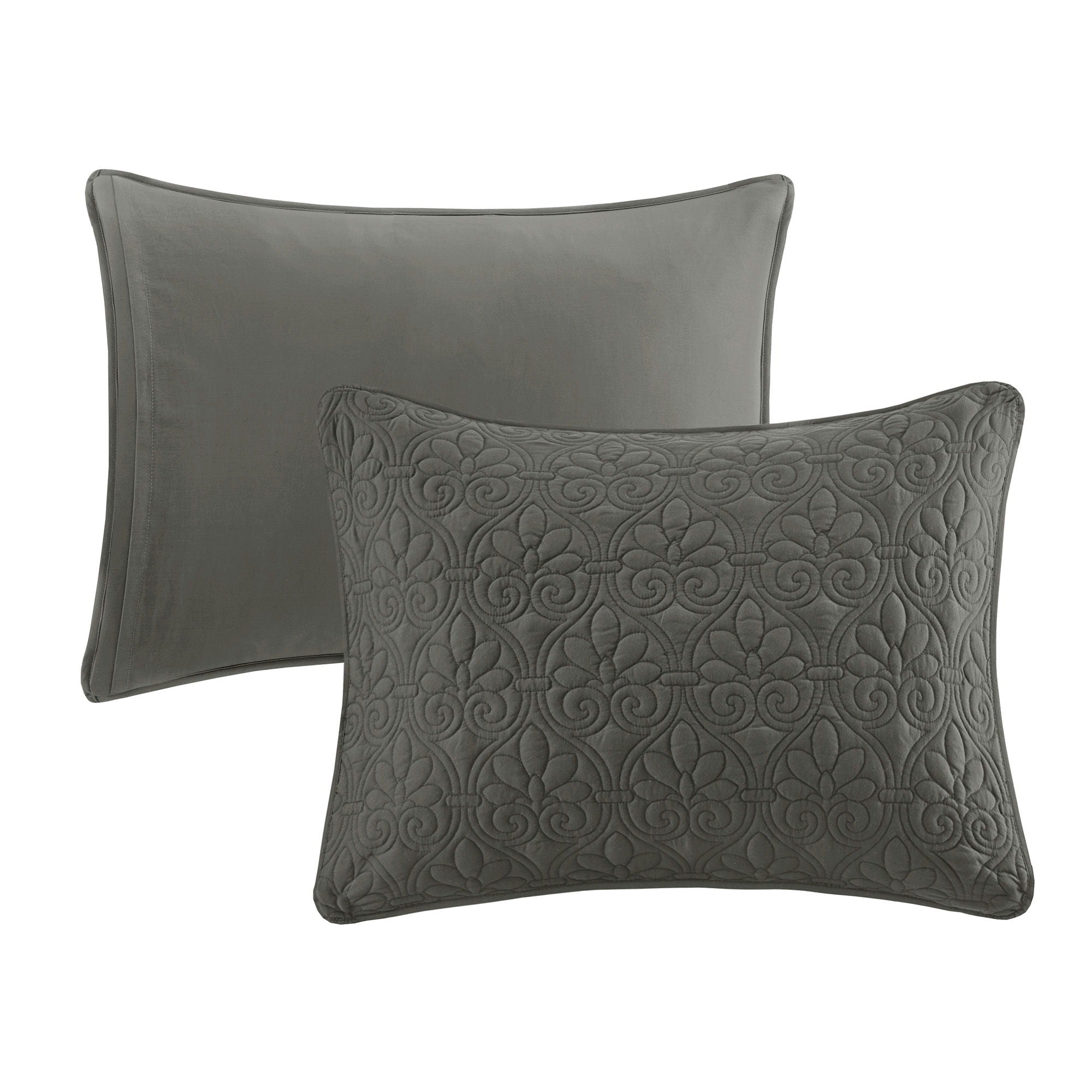 Quebec - Queen Fitted Bedspread (Set of 3) - Dark Gray