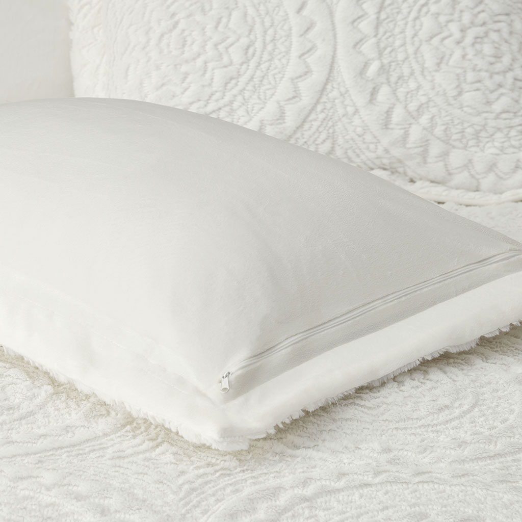 Arya - King Embroidered Medallion Ultra Comforter Mini Set - Ivory