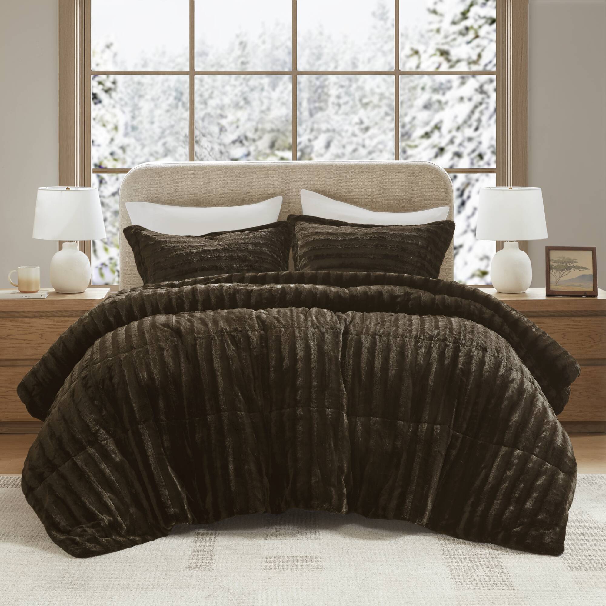 Duke - King Comforter Mini Set - Chocolate