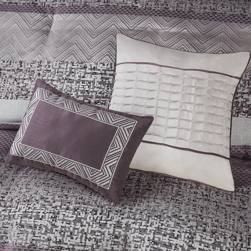 Rhapsody - King 7 Piece Comforter Set - Purple