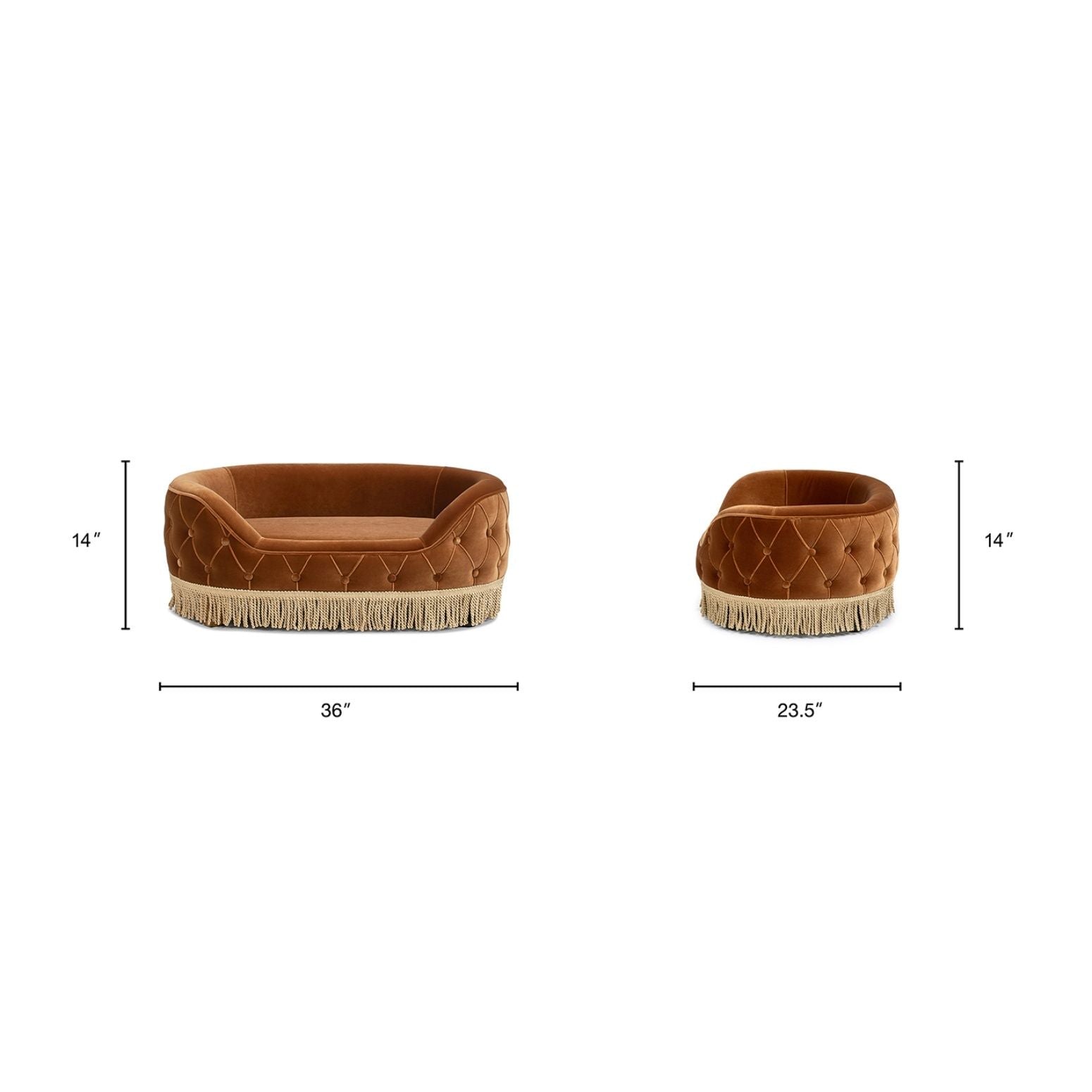 Monroe - Dog Sofa Bed - Burnt Orange