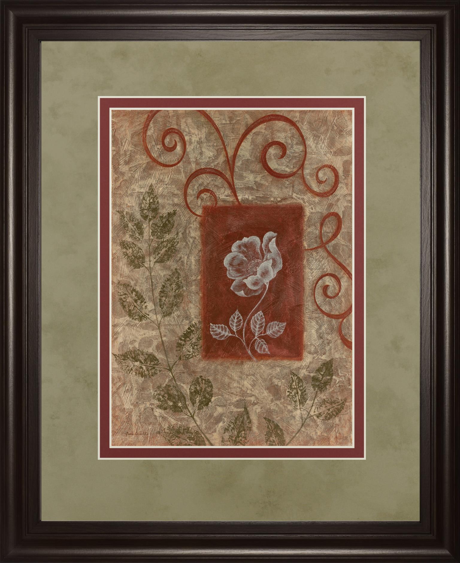 Verdant Scrolls - 34" x 40" Framed Wall Art - Beige