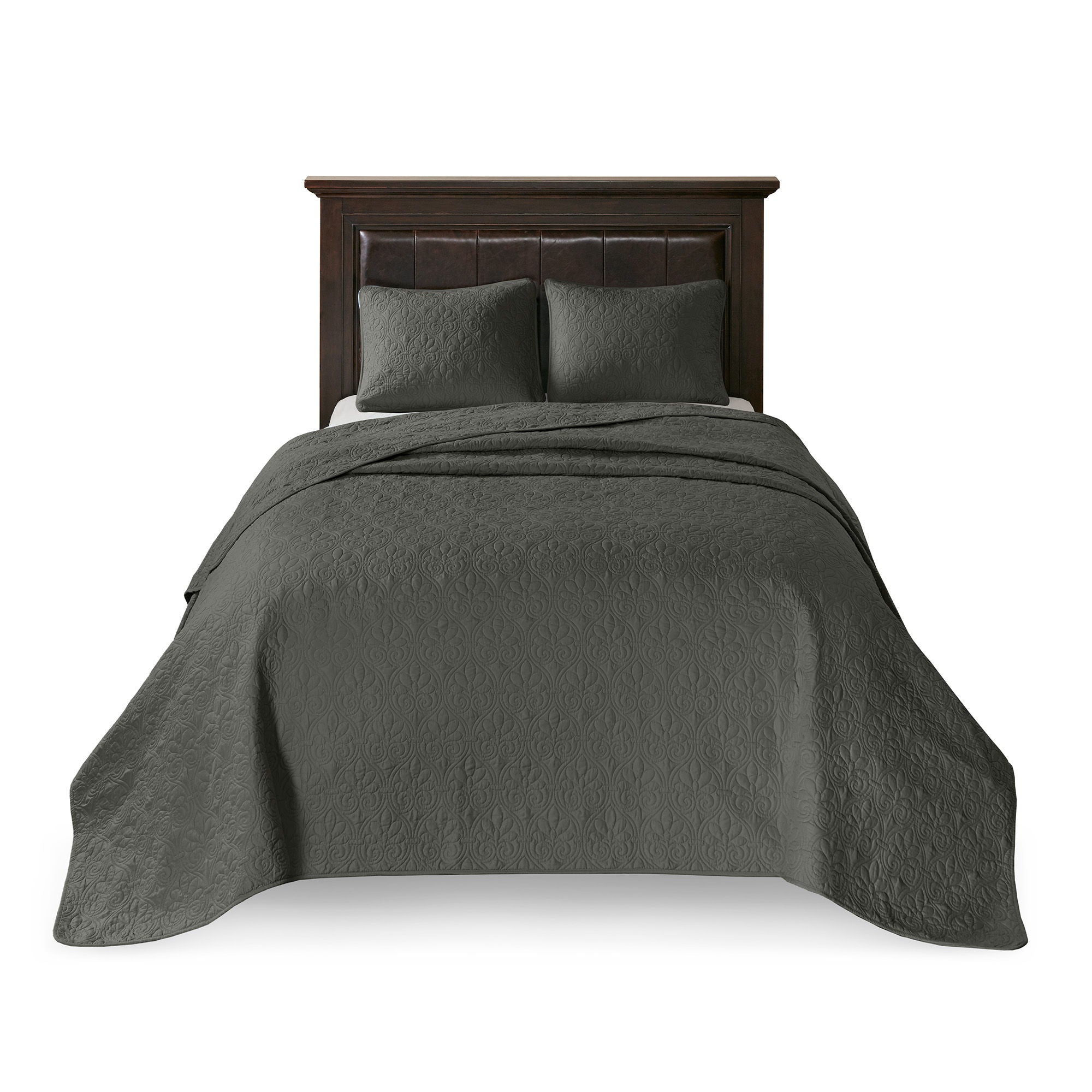 Quebec - Reversible Bedspread Set - Dark Gray