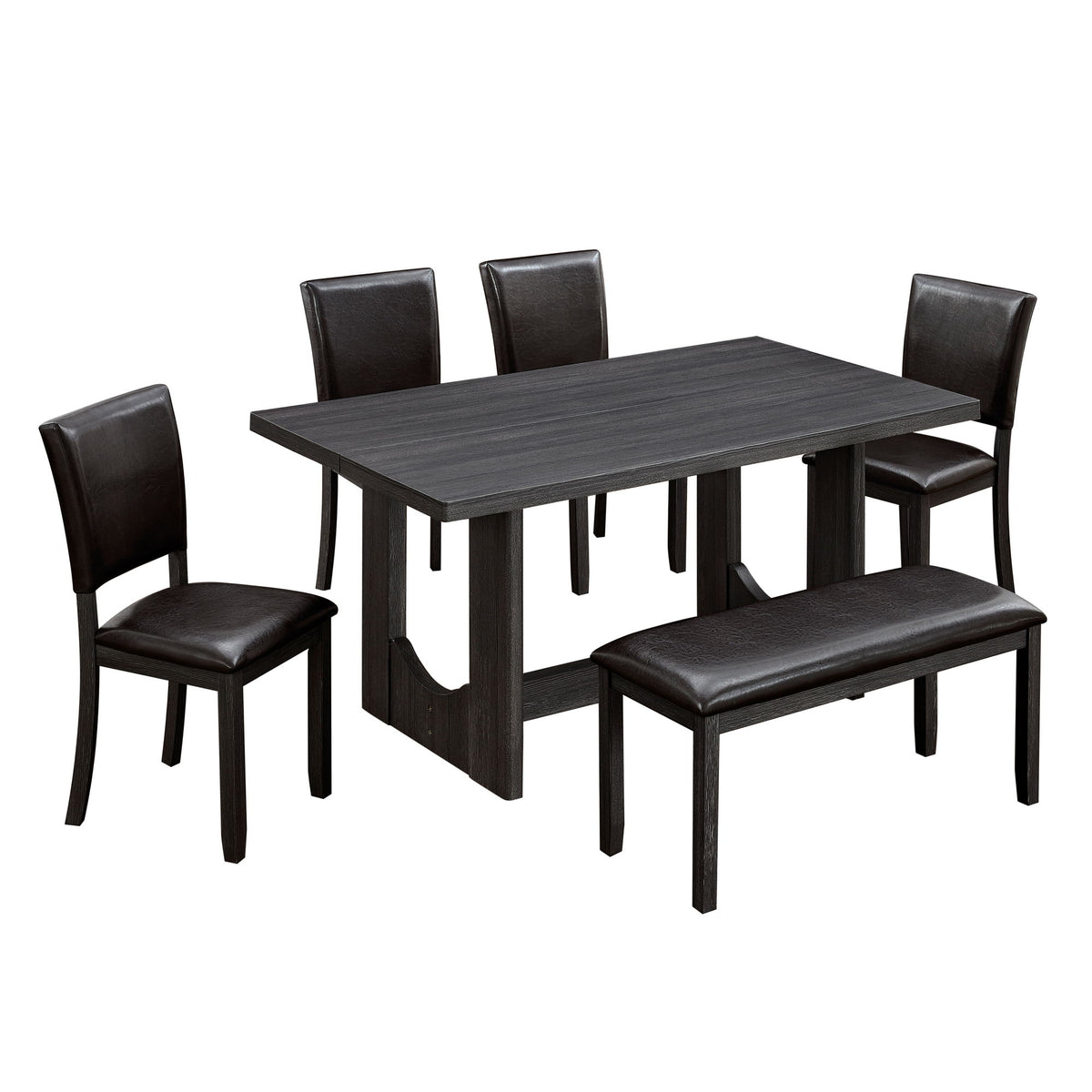 Dining Table Set, Rectangular Kitchen Table With Upholstered Chairs