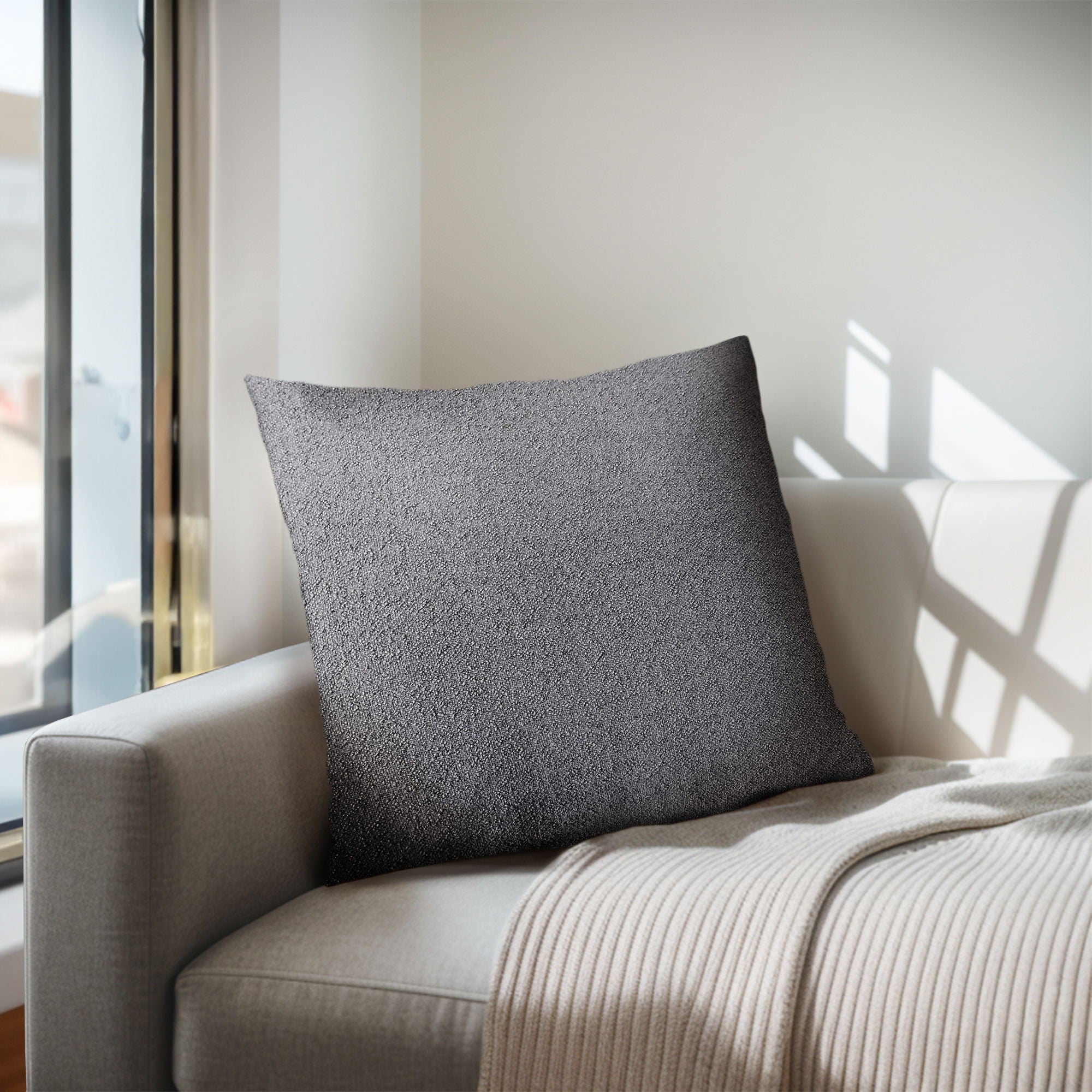 Scarlett - Solid Square Pillow - Dark Gray