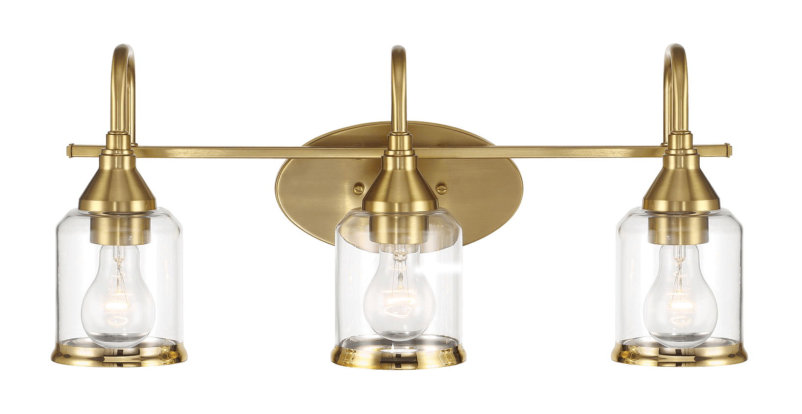 Twilight - 3 Lights Brush Contemporary Vanity Light - Clear / Gold