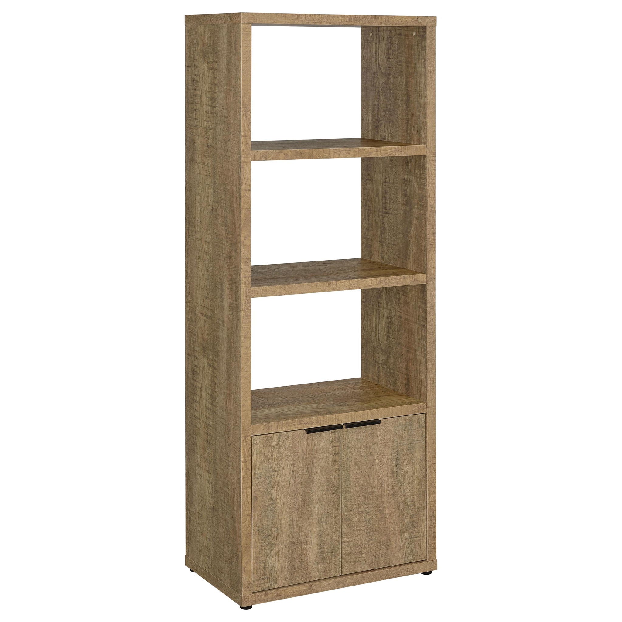Noriega - 3 Shelf Media Tower With Open Shelves And Hidden Cabinet Storage - Mango Color