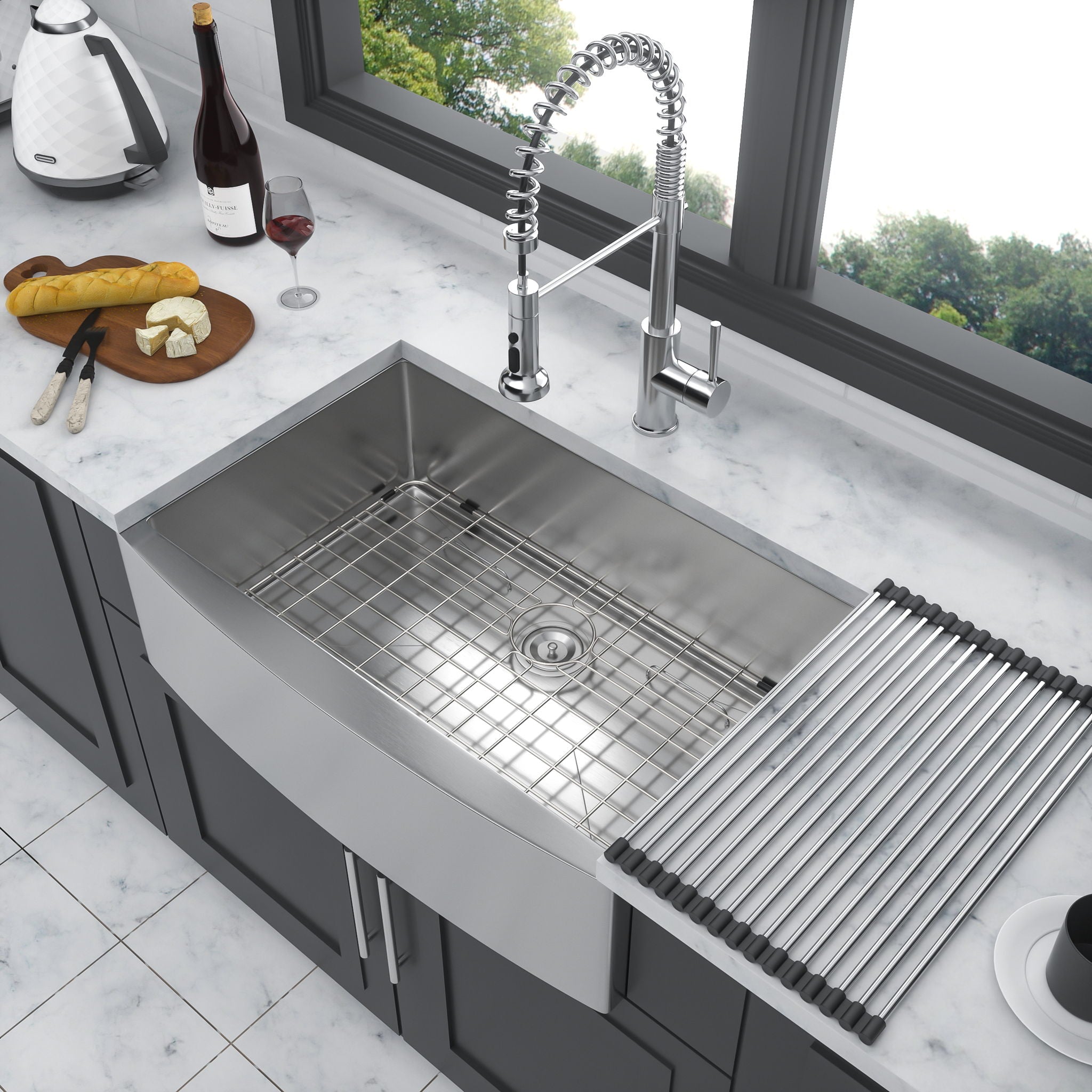 Farmhouse Kitchen Sink Stainless Steel Apron Front