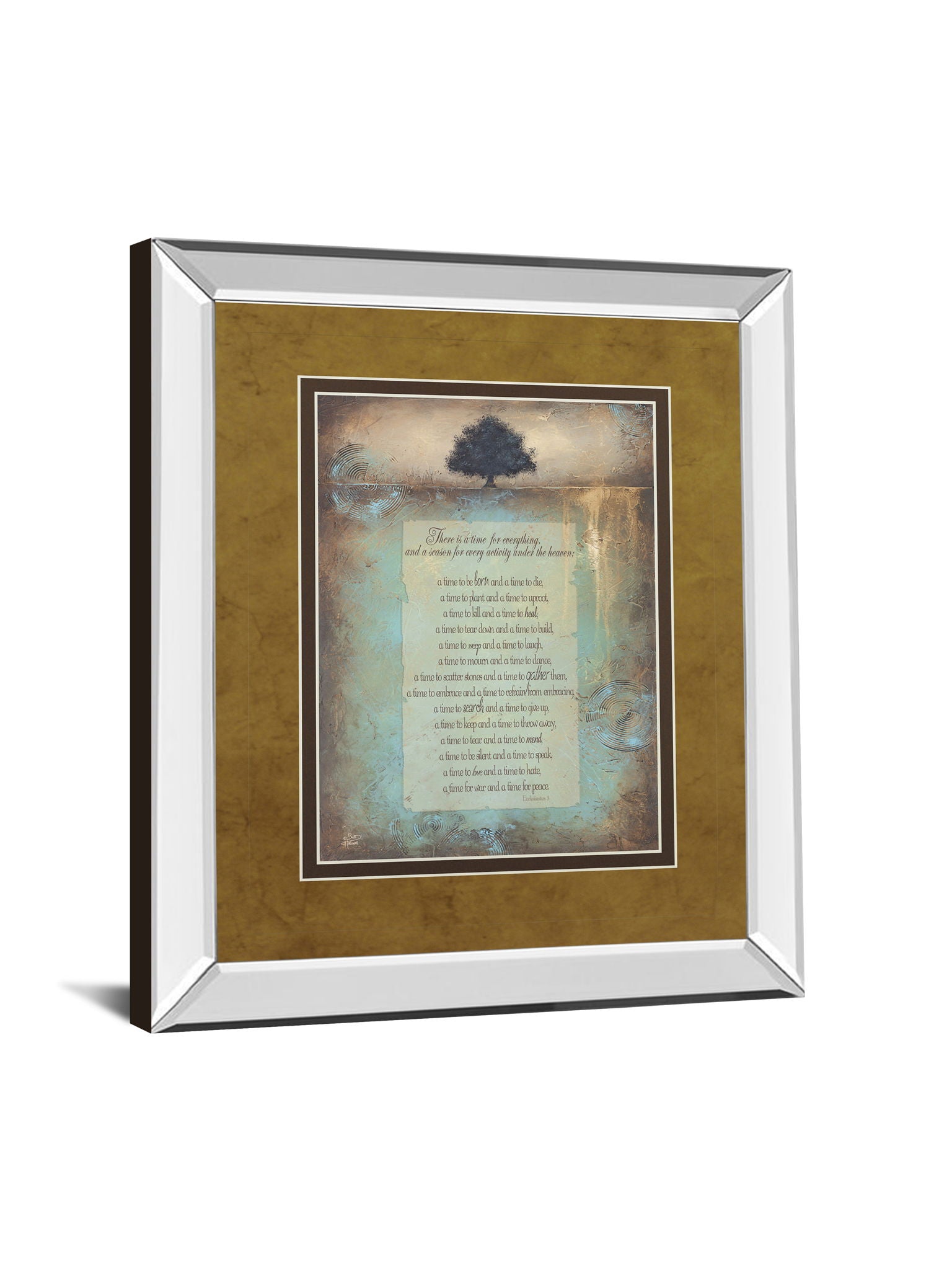 Time For Everything By Brit Hallowell - Mirror Framed Print Wall Art - Light Brown