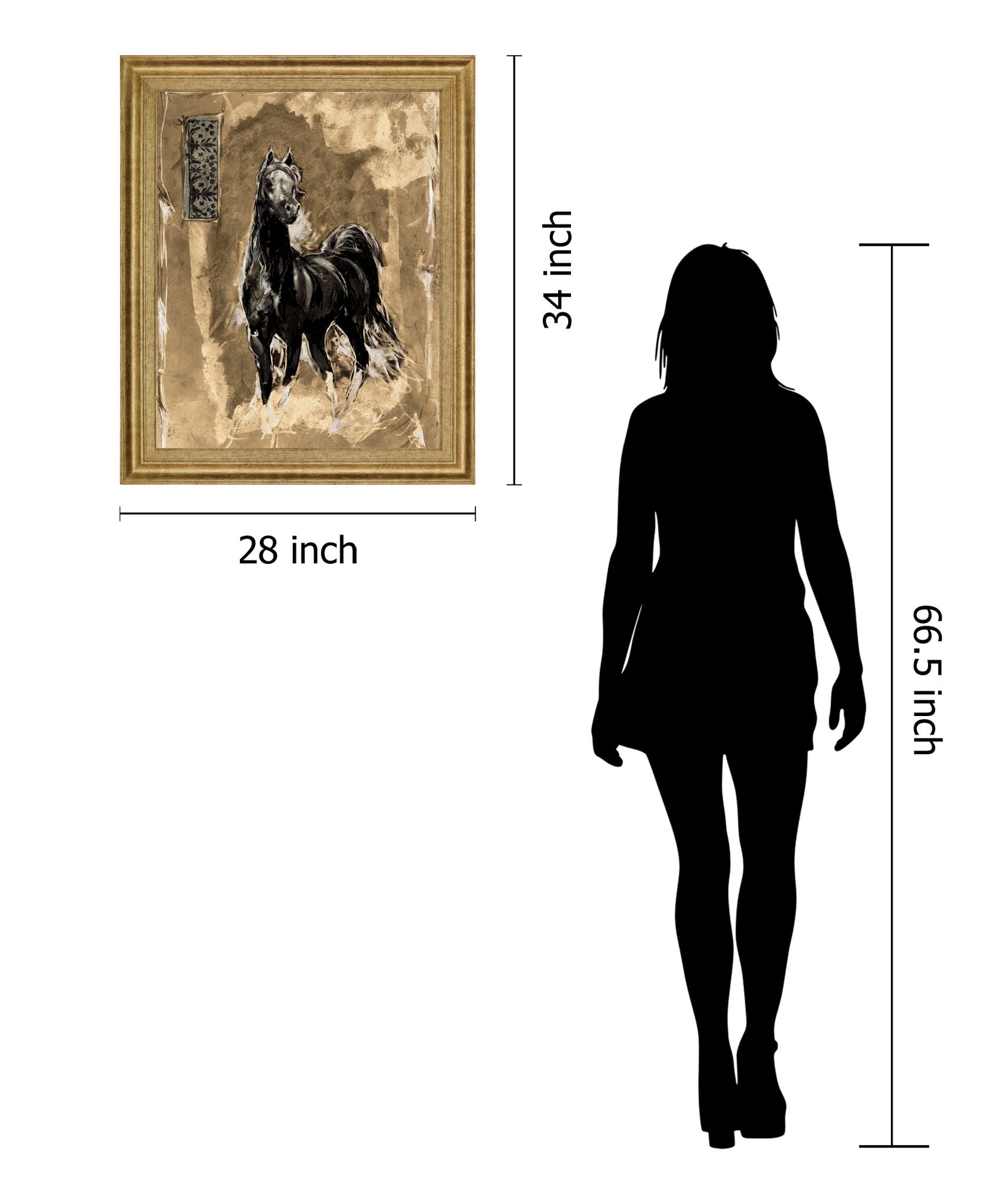 Ebony Grace - 28" x 34" Framed Wall Art - Light Brown