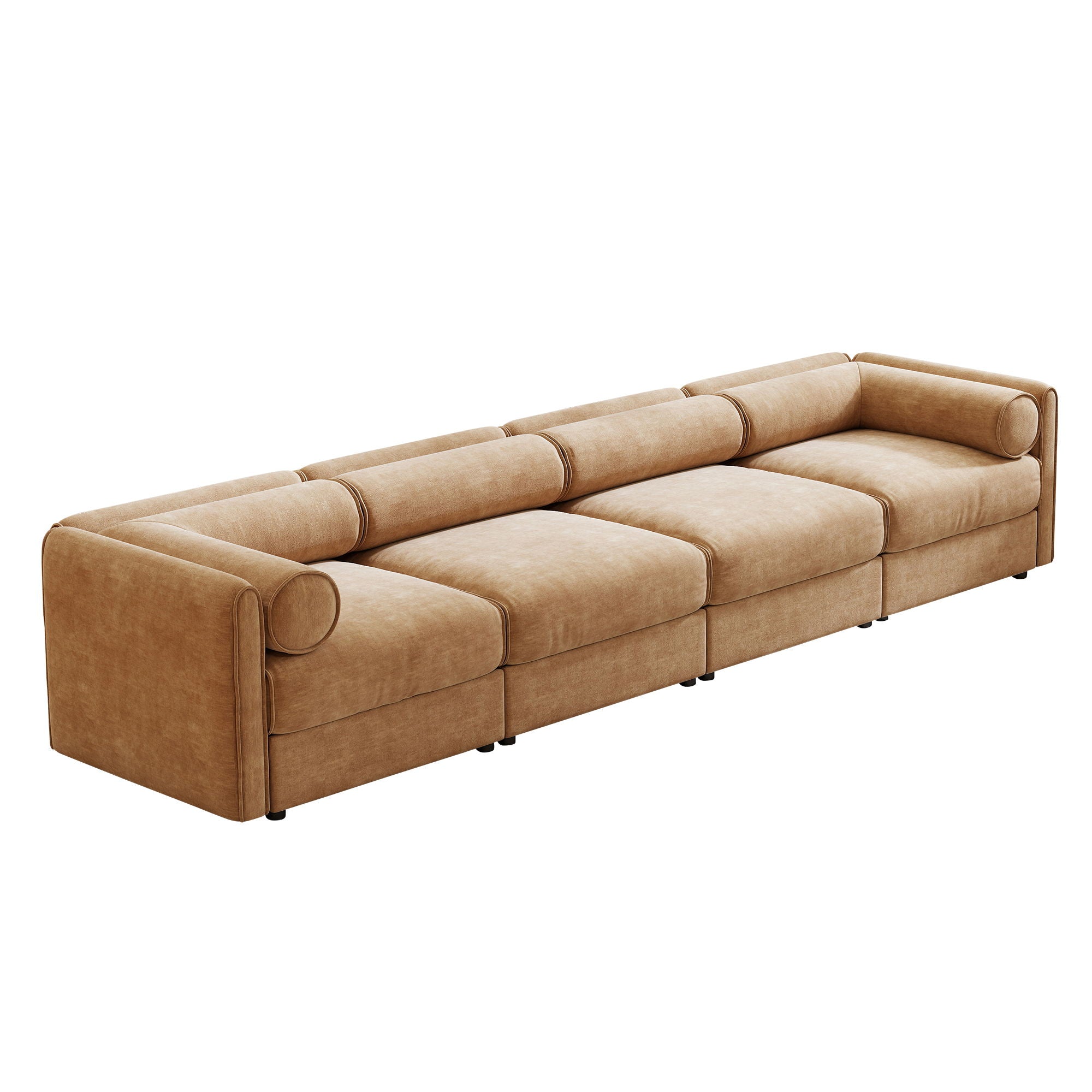 Stylish Sofa With Storage Seat And Cylindrical Backrest