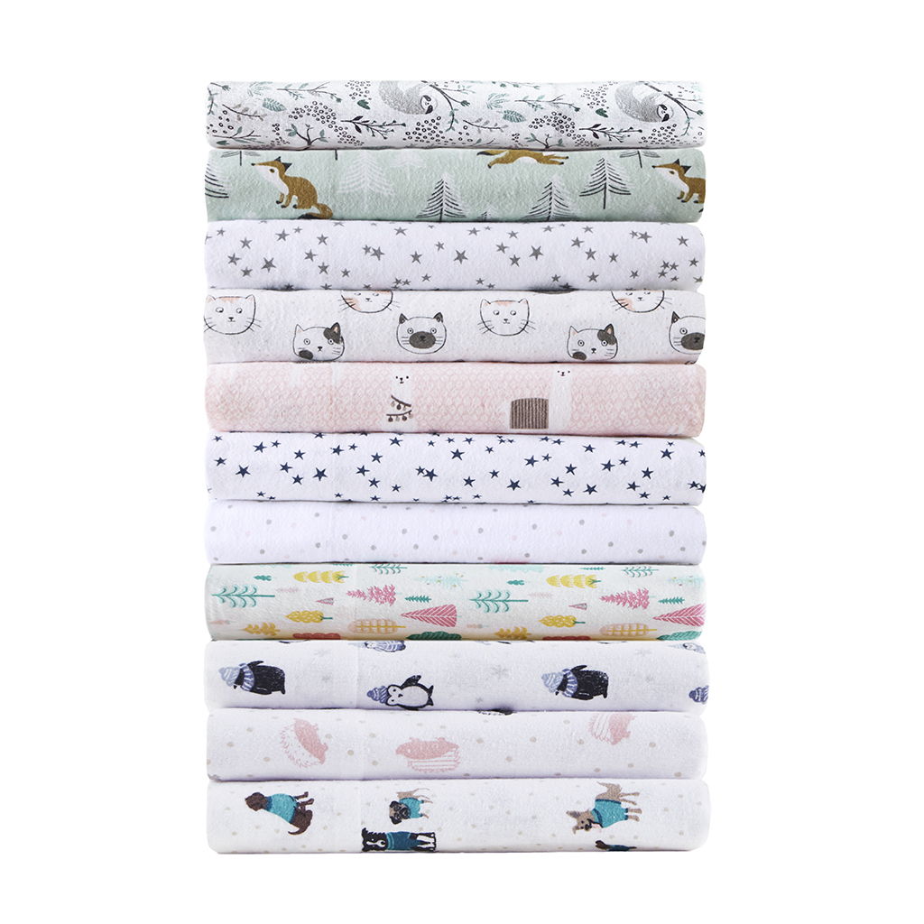 Queen Cozy Soft Novelty Print Sheet Set - Gray / Pink Cats