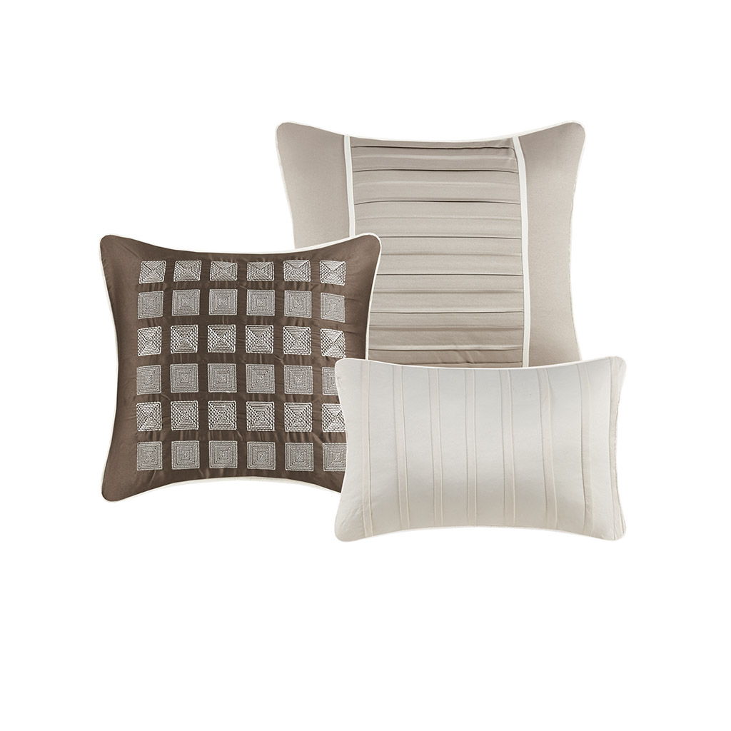 Trinity - California King Piece Comforter (Set of 7) - Taupe