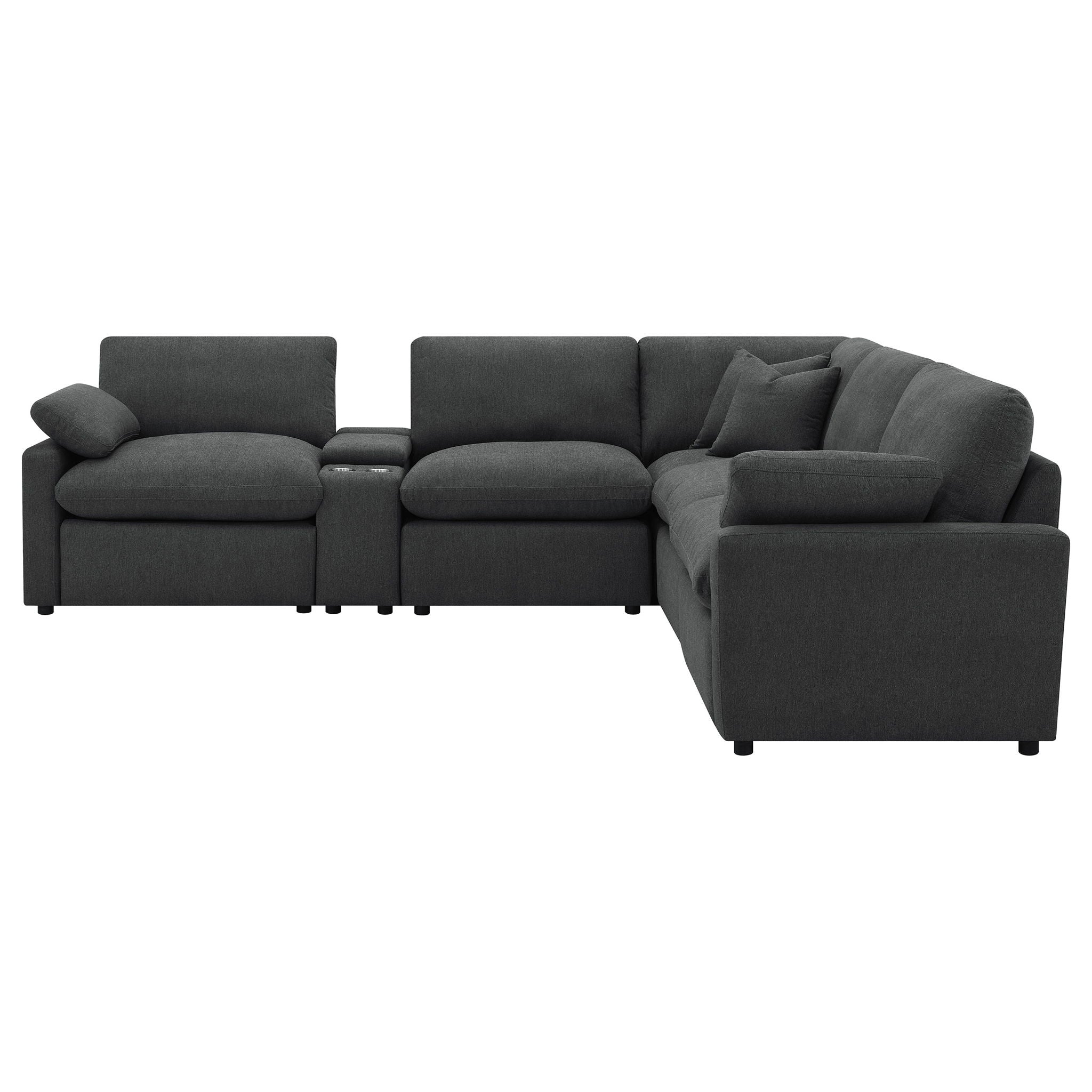 Hollander - 6 Piece Modular Power Reclining Sectional - Dark Gray