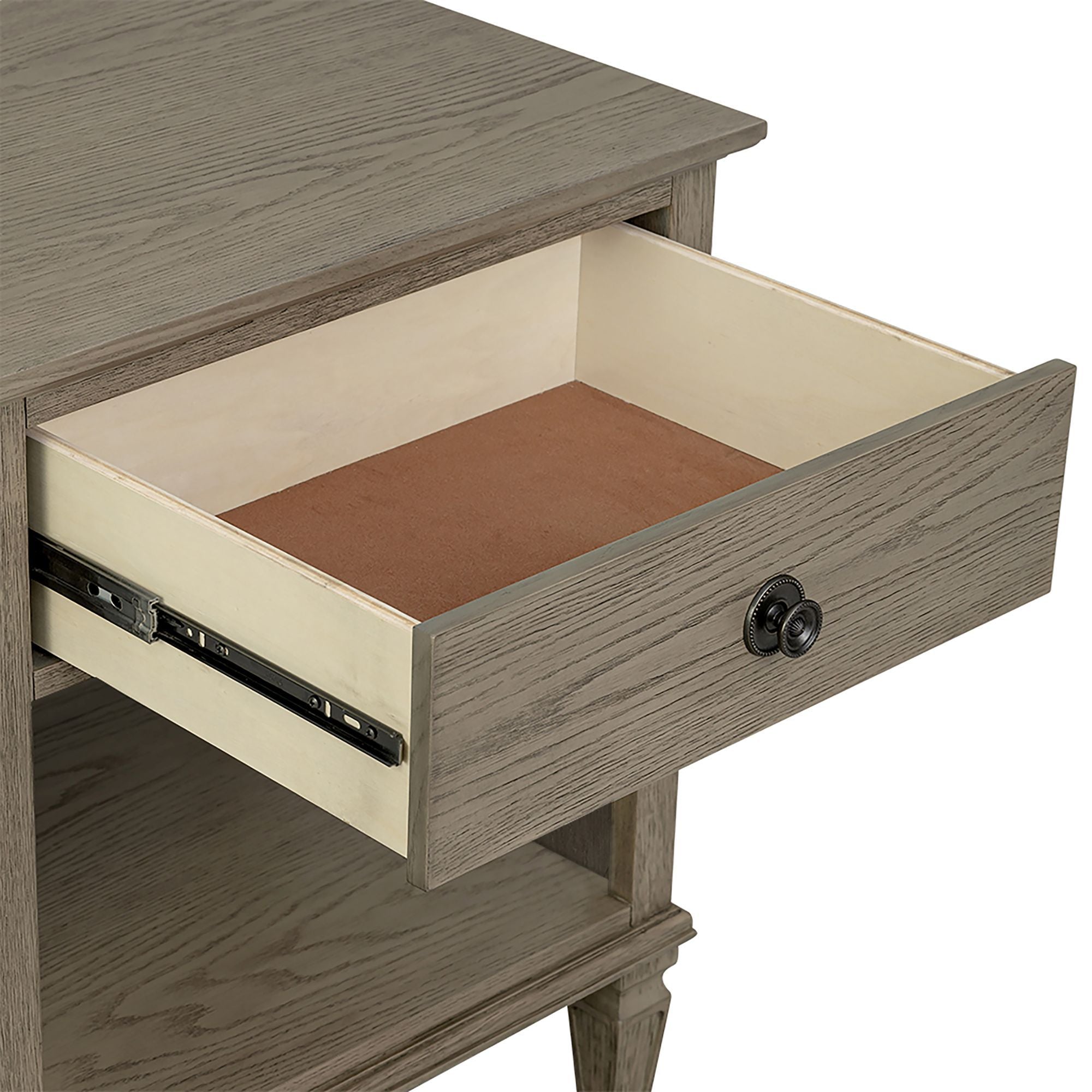 Victoria - One-Drawer Nightstand With Shelf - Reclaimed Gray