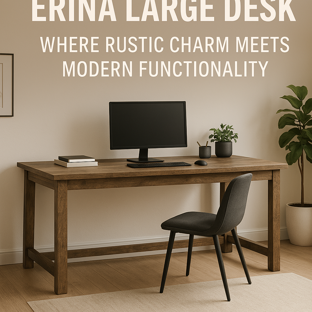Erina Large Desk: Where Rustic Charm Meets Modern Functionality