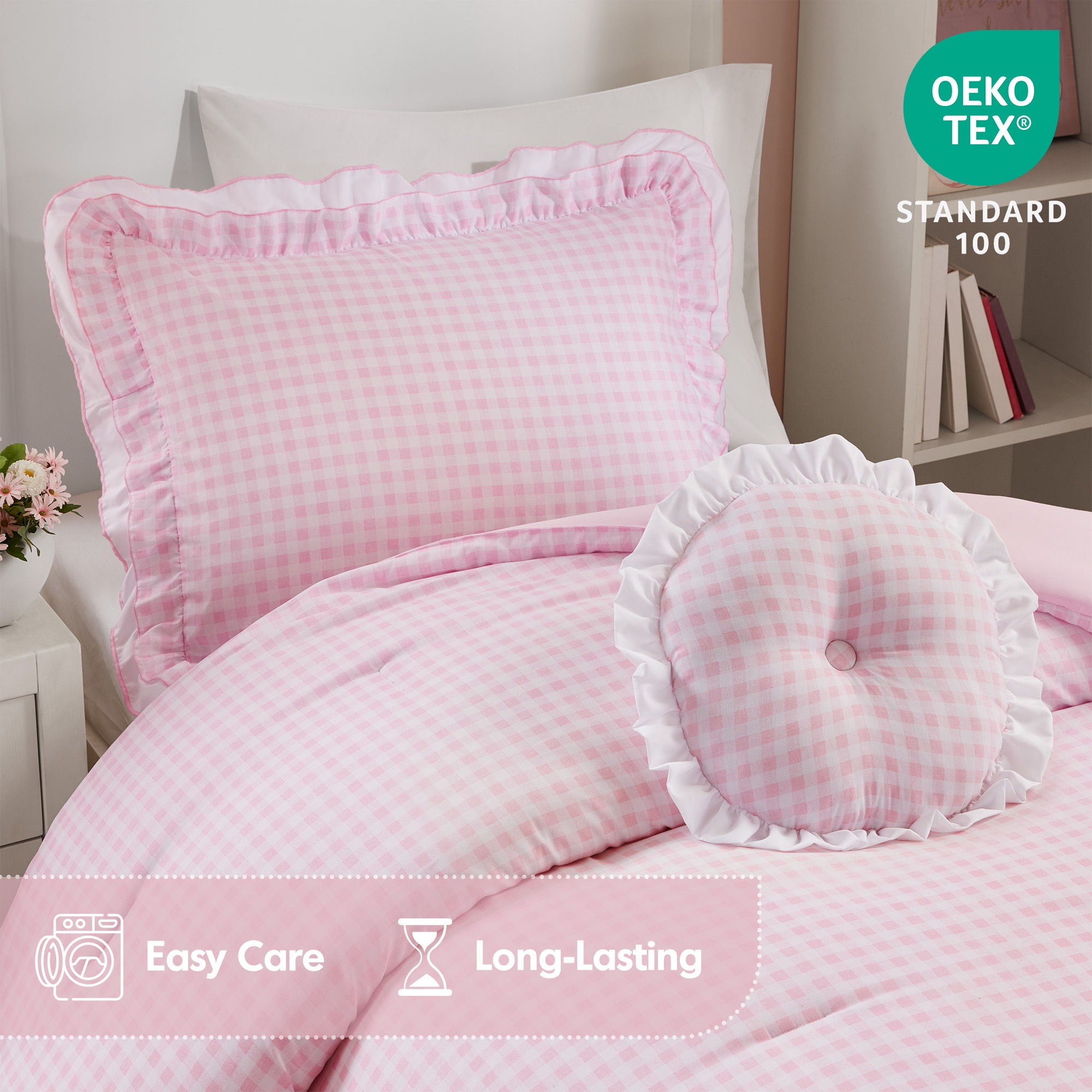 Rowena - Twin Comforter Set - Pink