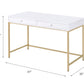 ACME Ottey Desk in White High Gloss & Gold 92540