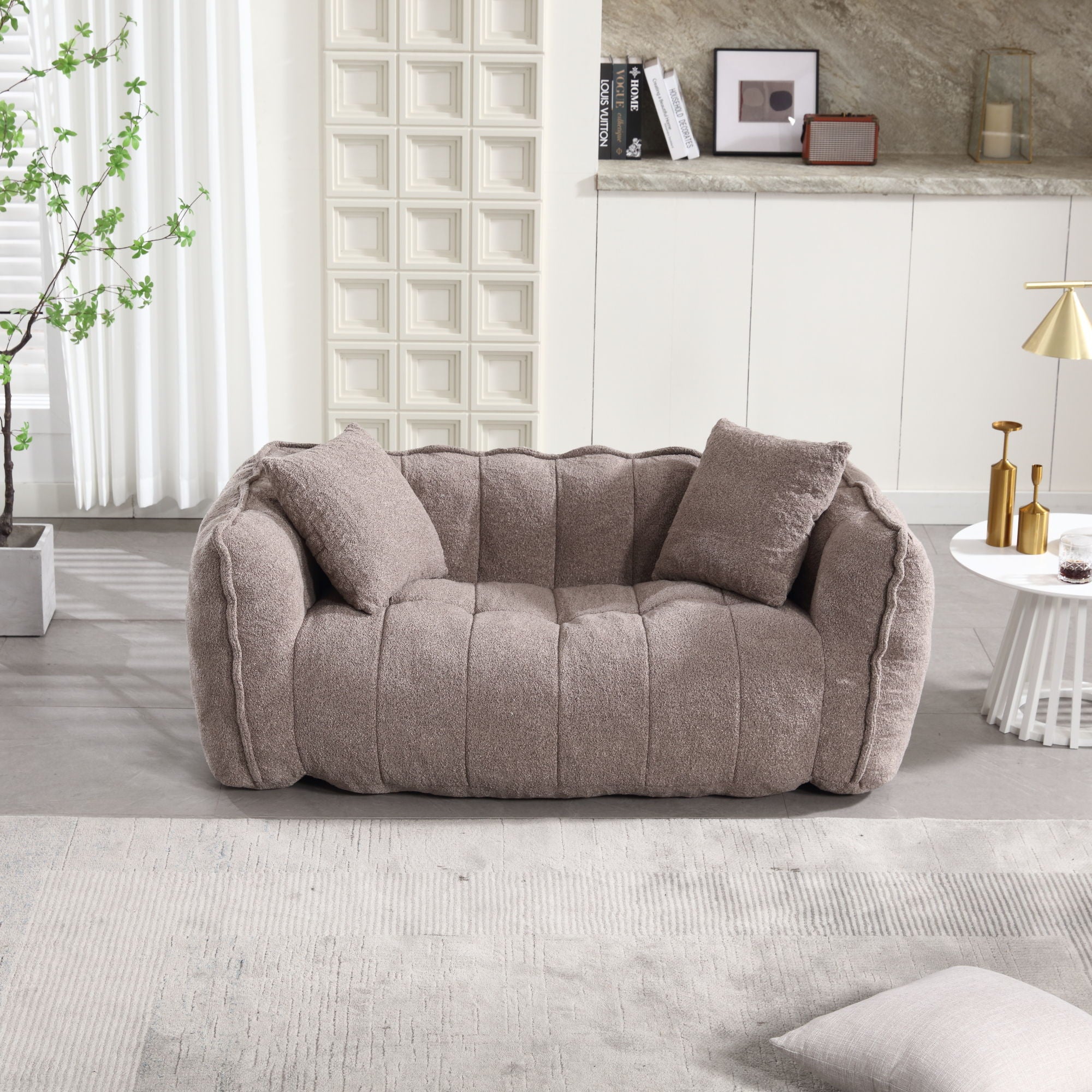 Cozy Beanbag Chair With High Resilience Foam Core For 2