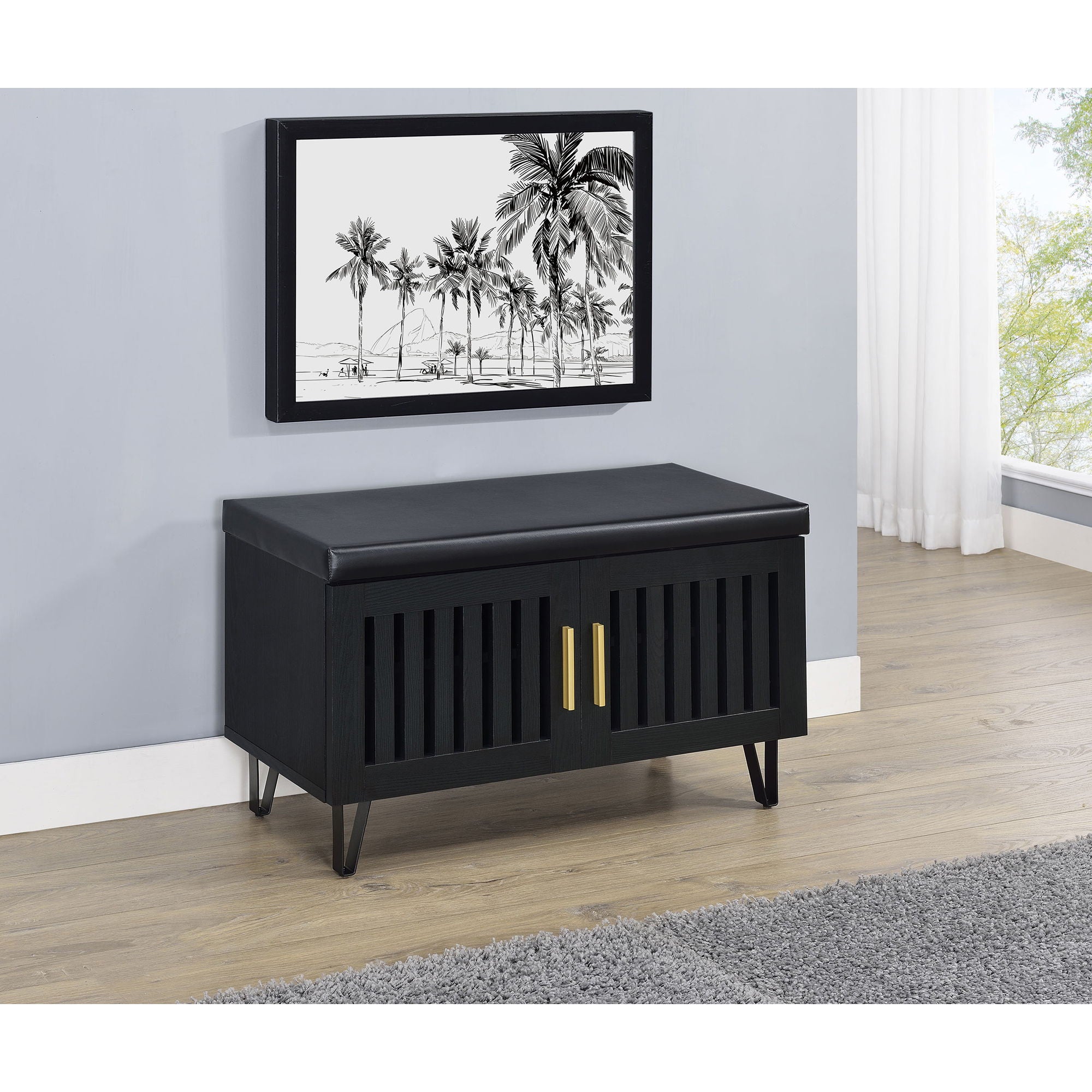 Clackamas - 2 Door Storage Bench With Padded Seat