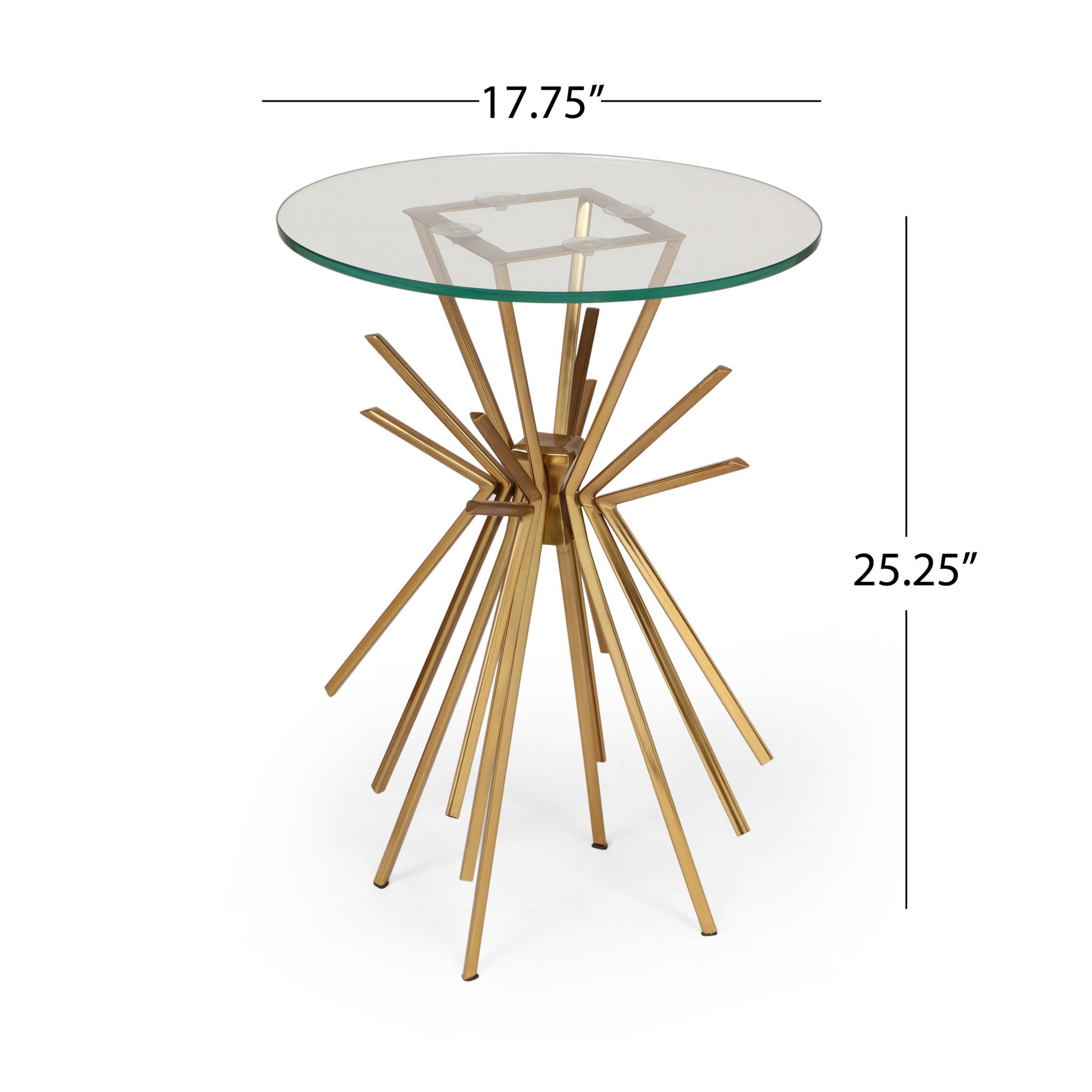 Table With Sunburst Design - Gold
