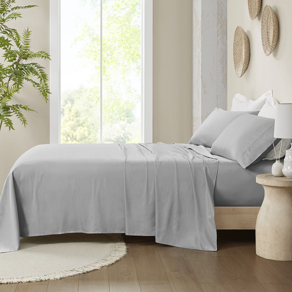 300 Thread Count Organic Cotton - Queen Deep Pocket Sheet Set - Gray