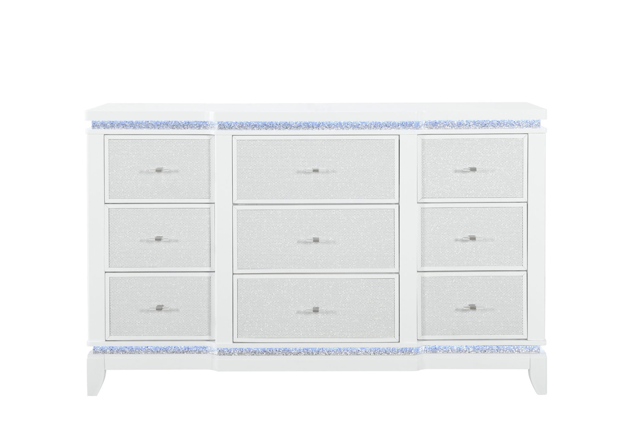 Alina - 5 Piece Full Bedroom Set With LED, Cooler, Speaker And USB - White