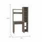 Marston 6-Shelf Writing Desk with Built-in Bookcase Light Grey