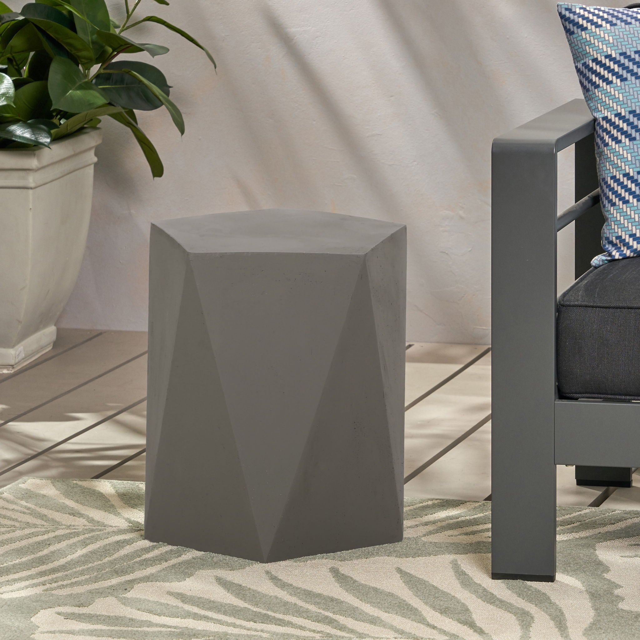 Side Table With Geometric Design