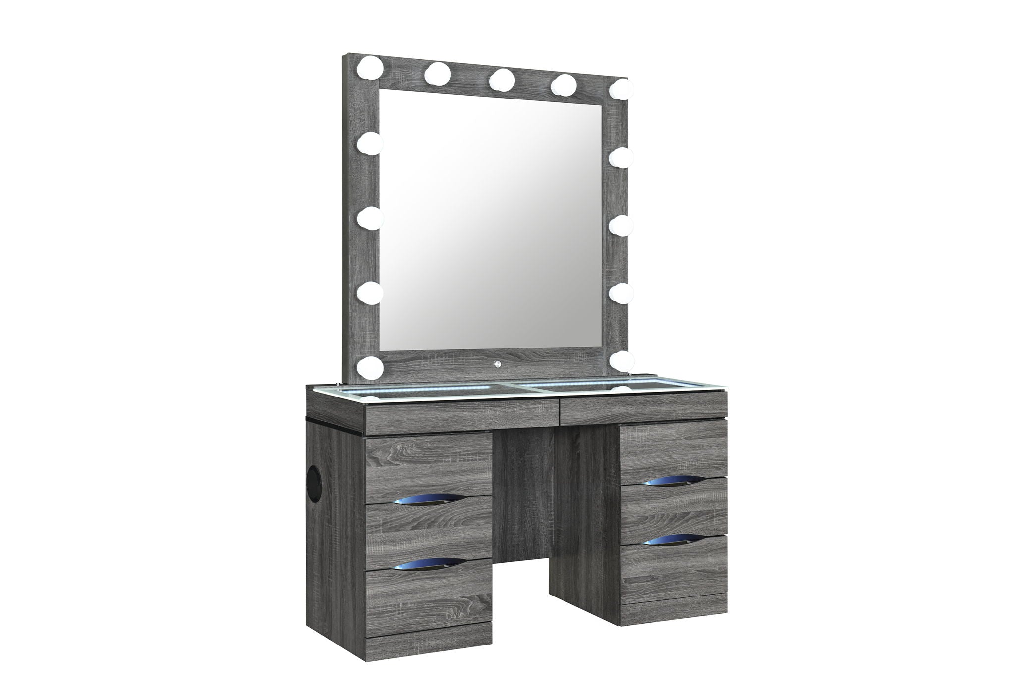 Lexi - Vanity Side (Pedestal 2 Pieces With Speaker ) - Gray