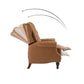 Hora Genuine Leather Manual Recliner-CAMEL