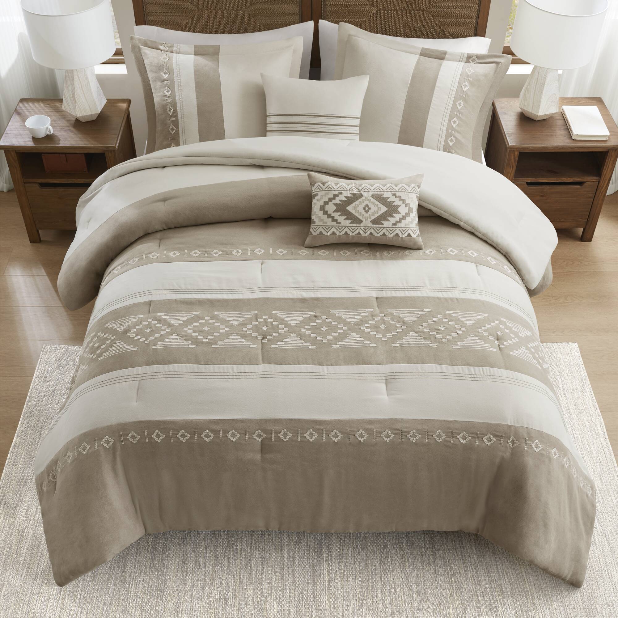 Sutherland - King Comforter 5 Piece Set - Taupe