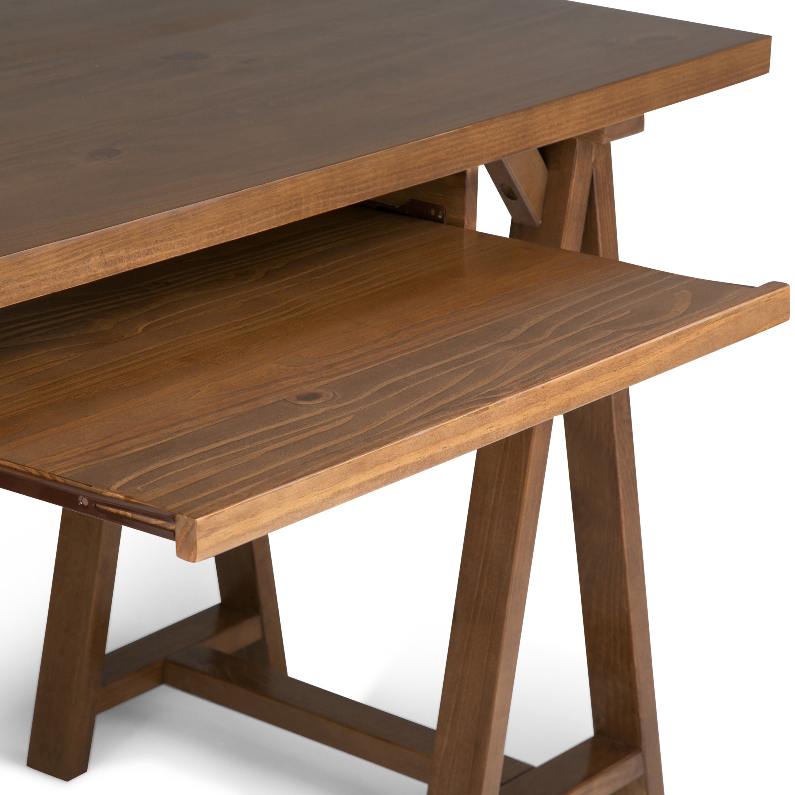 Sawhorse - Desk - Medium Saddle Brown