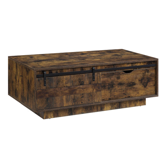 ACME Bellarosa COFFEE TABLE Rustic Oak Finish LV01442