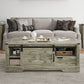 Wood Barn Door Modern Coffee Table Light Gray Sofa Small Side End Tables Living Room With Drawer Storage